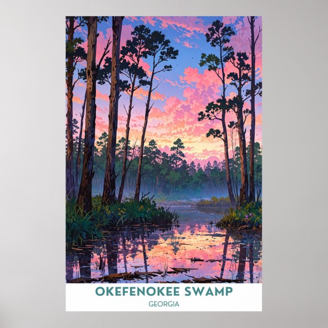 Póster Pantano Okefenokee, Georgia (Frente)