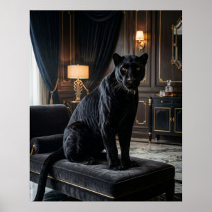 Póster Pantera de terciopelo negro