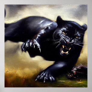 Póster Pantera negra (2) Gato salvaje