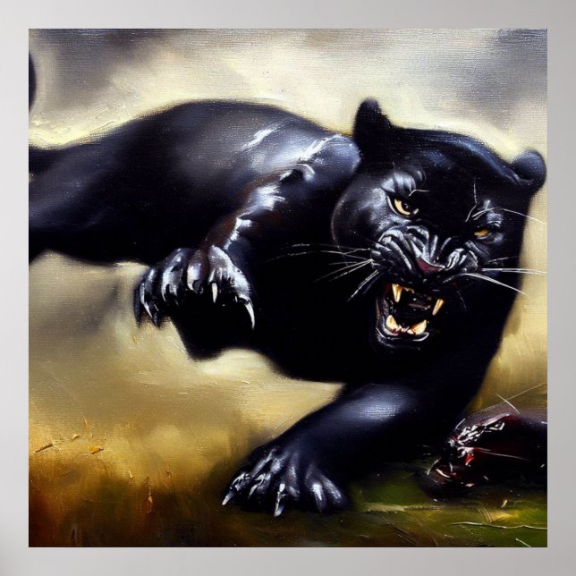 Póster Pantera negra (2) Gato salvaje (Frente)