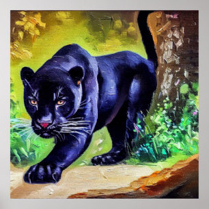 Póster Pantera negra (8) Gato salvaje