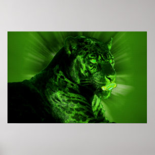 Póster Pantera negra en verde