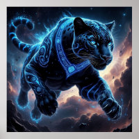 Pantera Negra Mística con Patrones Brillantes