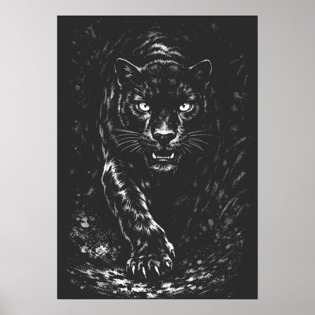 Póster Pantera Negra — por BurnsInHell (Frente)