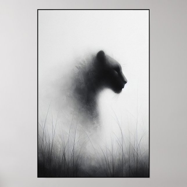Póster Panther en el resumen de la bruma susurrante (Frente)