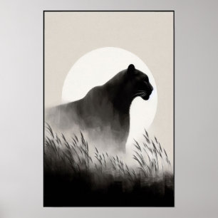 Póster Panther en el resumen de la bruma susurrante