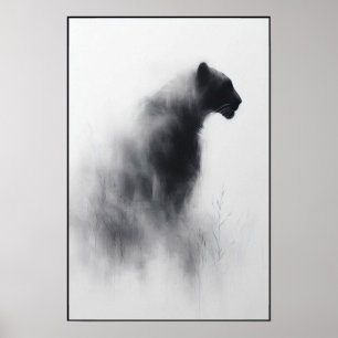 Póster Panther en el resumen de la bruma susurrante