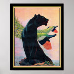 Póster Panther & Flying Peacocks Art Deco Print-16x20<br><div class="desc">Impresión de pantera negra de estilo Art Déco con pavos reales voladores,  aproximadamente 1937,  por Jack Murray</div>