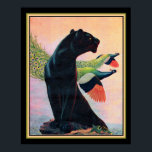 Póster Panther & Flying Peacocks Art Deco Print-16x20<br><div class="desc">Impresión de pantera negra de estilo Art Déco con pavos reales voladores,  aproximadamente 1937,  por Jack Murray</div>