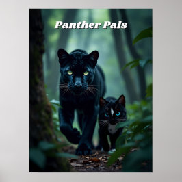 Póster Panther Pals - Gato grande y pequeño