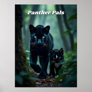 Póster Panther Pals - Gato grande y pequeño