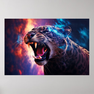 Póster Panther Wild Animal Majestic Wilderness Surrealist