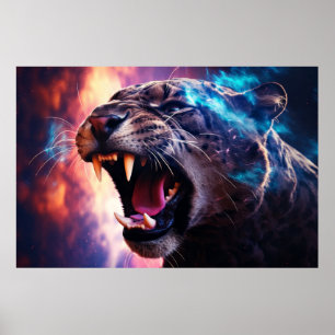 Póster Panther Wild Animal Majestic Wilderness Surrealist