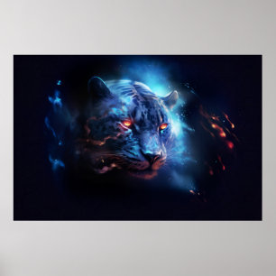 Póster Panther Wild Animal Majestic Wilderness Surrealist