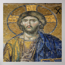 Póster Pantocrador de Cristo Mosaico Icónico Religioso Ro