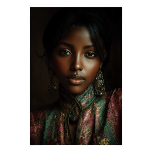 Póster Pañuelo para la cabeza con retrato de melanina res
