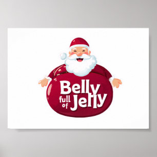 Póster Panza divertida de Santa llena de gelatina – Navid