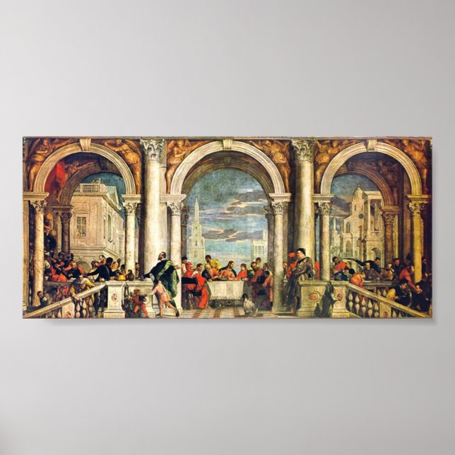 Póster Paolo Veronese - Fiesta en la casa de Levi (Frente)