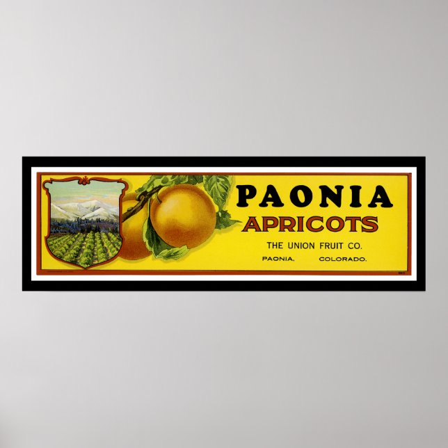 Póster Paonia Apricots Label Art (Frente)