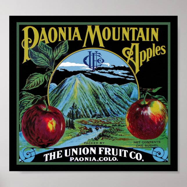 Póster Paonia Moountain Apples Colorado (Frente)