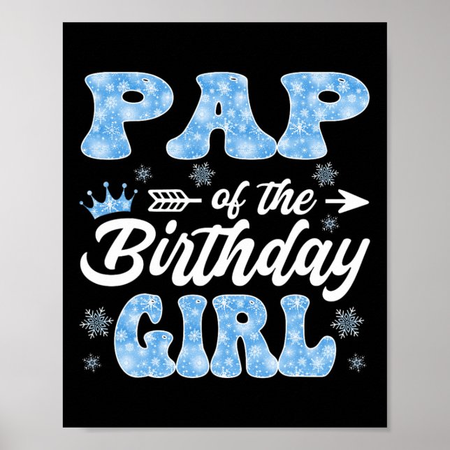 Póster Pap Del Chica De Cumpleaños Snowflakes Winter Xmas (Frente)