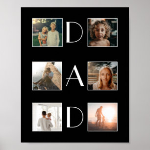 Póster Papá 6 Collage de fotos lindo elegante Día del Pad