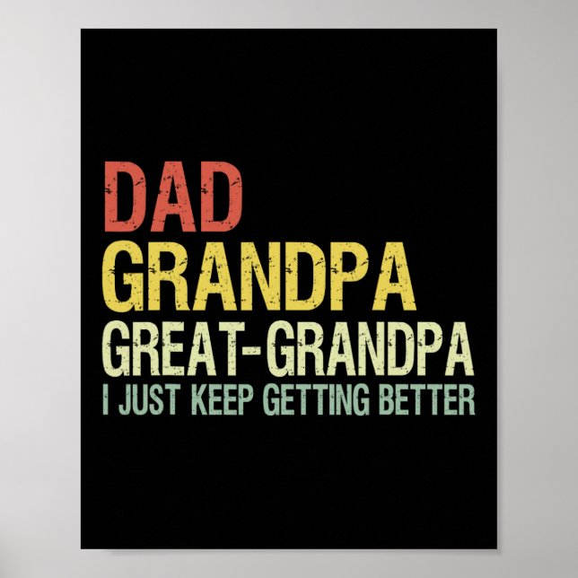 Póster Papá Abuelo Gran Abuelo Abuelo Funny Padre Día Abu (Frente)