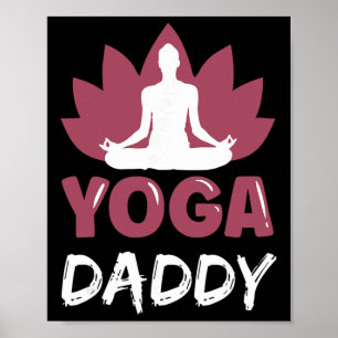 Póster Papá amante de Yoga Lindo Hobby de Meditación Padr