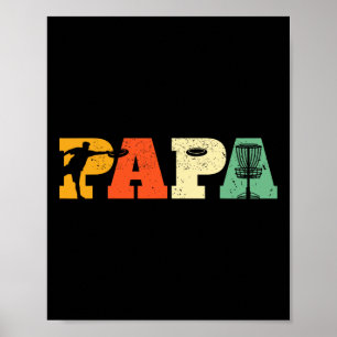 Póster Papa Amante del Disc Golf Frisbee Golf Papá Padre 