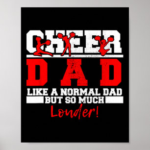Póster Papá animador divertido porristas Papá hija animad