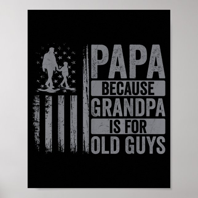Póster Papa Art For Grandpa Men From Grandkids Granddaugh (Frente)