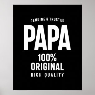 Póster Papa auténtico y fiable   Regalo de padre