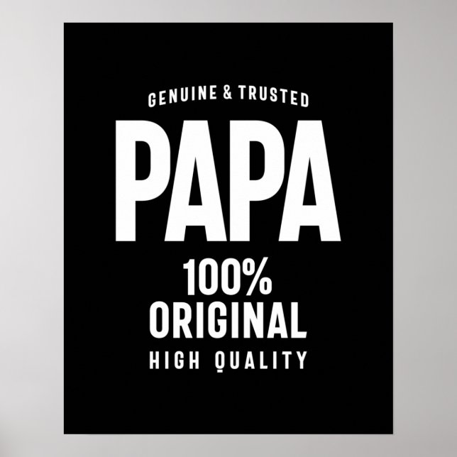 Póster Papa auténtico y fiable | Regalo de padre (Frente)
