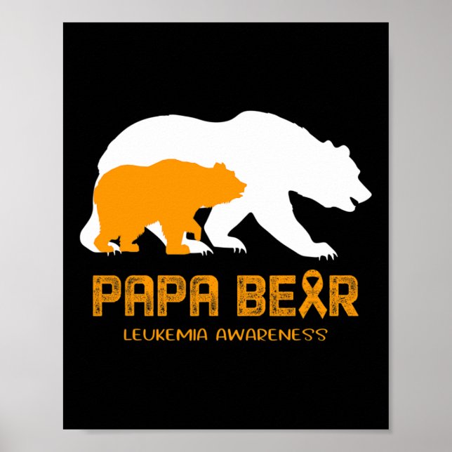 Póster Papa Bear Support Leukemia Awareness (Frente)