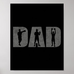 Póster Papa Boxer Fathers Day Boxing Lover Box Regalo Tra