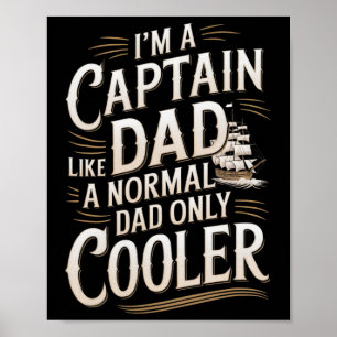 Póster Papá Capitán de Barco Para Hombres Divertido Día d