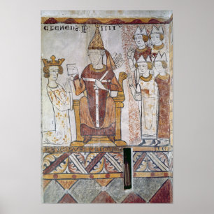 Póster Papa Clemente IV que invierte a Charles de Anjou