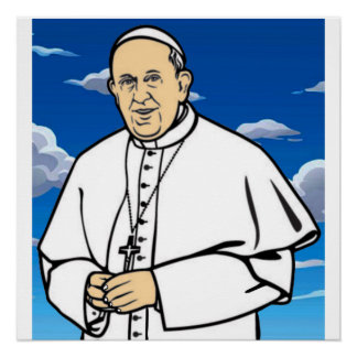 Póster Papa con el cielo azul