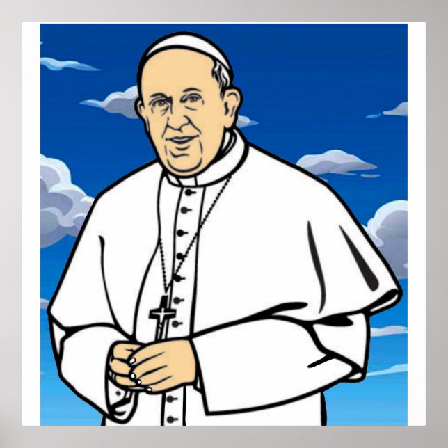 Póster Papa con el cielo azul (Frente)