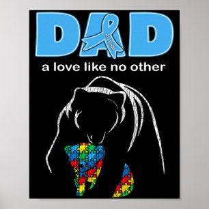Póster Papá Conciencia del Autismo Amor Orgulloso Hijo Au