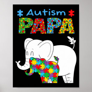 Póster Papá Conciencia del Autismo Niño Autista Concienci