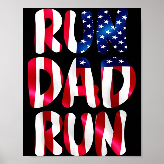 Póster Papá corriendo divertido corredor de maratón amant (Frente)