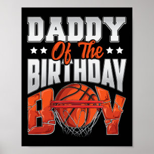 Póster Papá cumpleaños de baloncesto Boy Family Baller b-