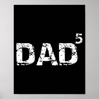 Póster Papá de 5 regalos Padre de 5 broma matemática Papá