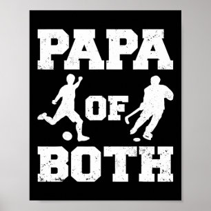 Póster Papa de ambos fútbol divertido hockey Papa 