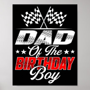 Póster Papá de Auto de Carreras del Chico del Cumpleaños