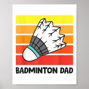Póster Papá de bádminton divertido padre de bádminton gra