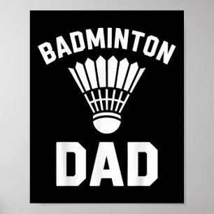 Póster Papá de bádminton volante divertido bádminton