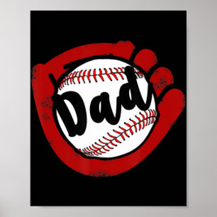 Póster Papá de béisbol para la madre del béisbol
