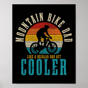 Póster Papá de bicicleta de montaña divertido MTB vintage